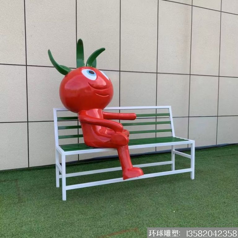 玻璃钢卡通番茄西红柿雕塑座凳1 - 副本