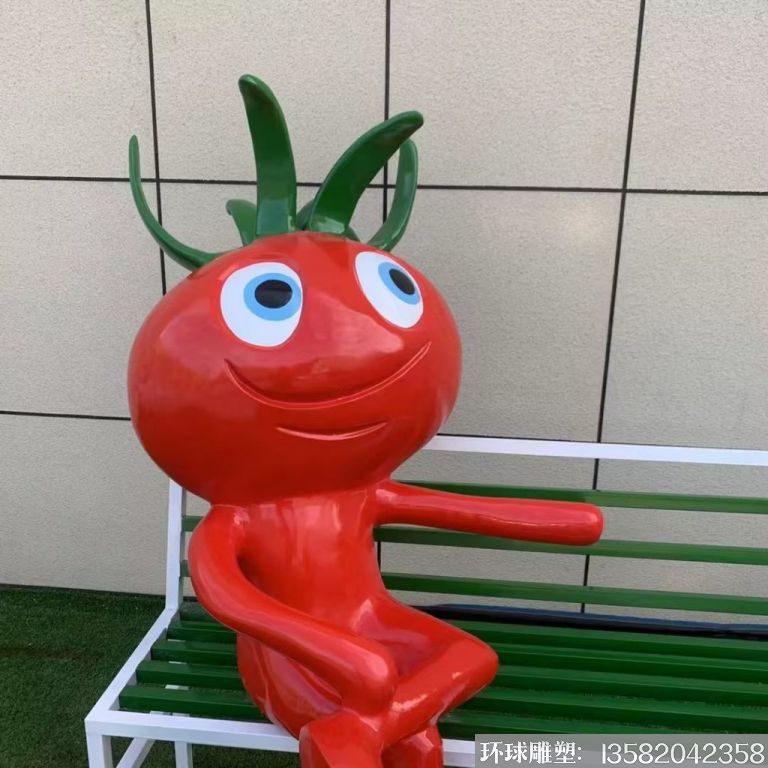 玻璃钢卡通番茄西红柿雕塑座凳2 - 副本